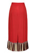 Rocio Cotton Midi Skirt / Red & Handmade Wine Tassels